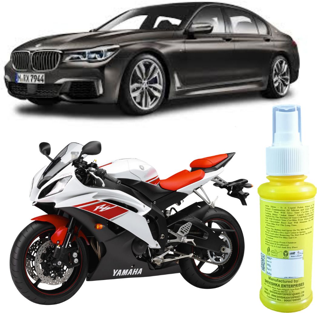 Adon shine Liquid Car Polish for Exterior, Metal Parts, Tyres (220 ml, Pack of 2)