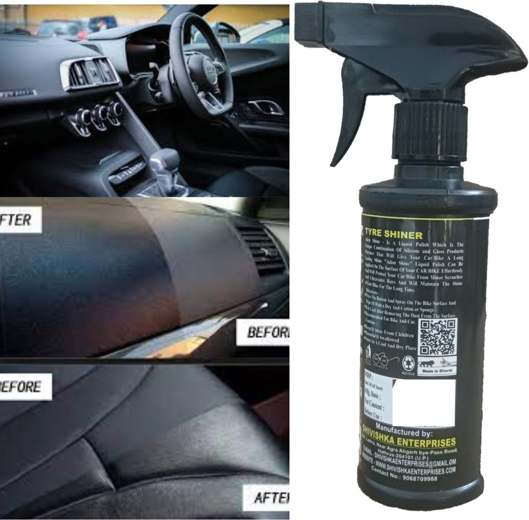 Liquid Car Polish for Tyres, Metal Parts (250 ml, Pack of 1)