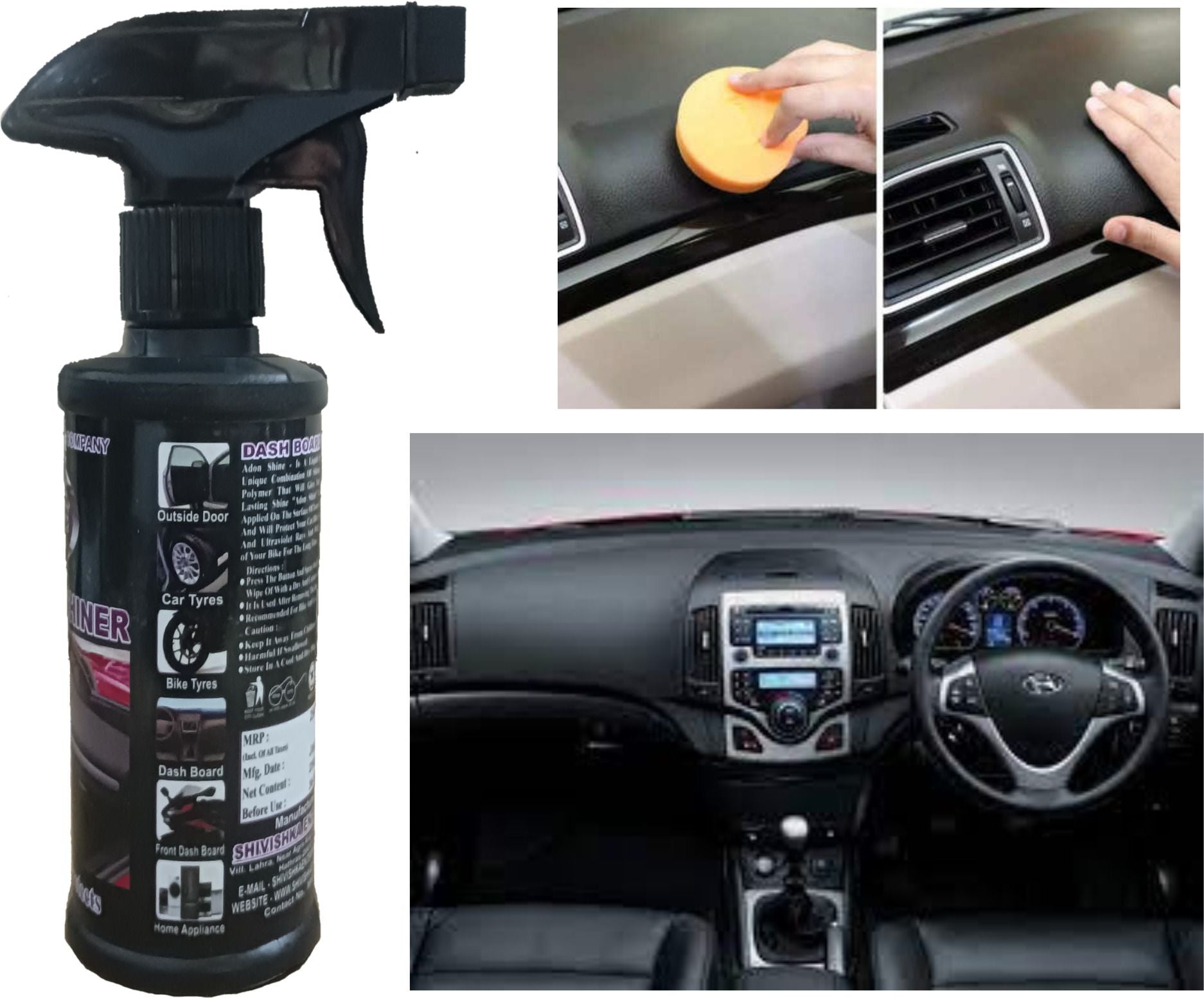 Liquid Car Polish for Dashboard, Leather, Bumper, Chrome Accent, Exterior, Metal Parts (250 ml, Pack of 1)