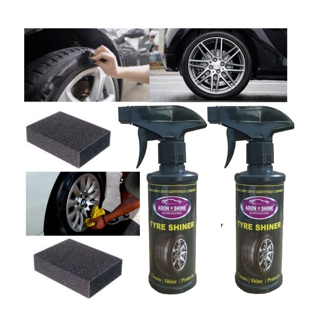 Liquid Car Polish for Tyres, Metal Parts (500 ml, Pack of 2)