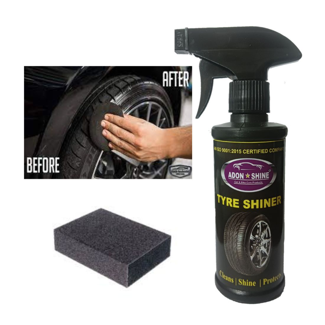 Liquid Car Polish for Tyres, Metal Parts (250 ml, Pack of 1)