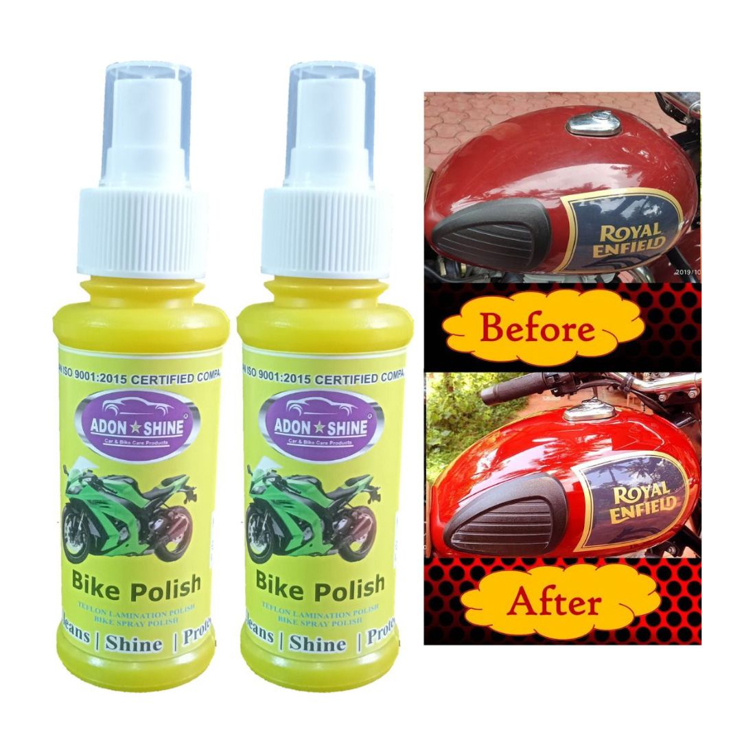 Adon shine Liquid Car Polish for Exterior, Metal Parts, Tyres (220 ml, Pack of 2)