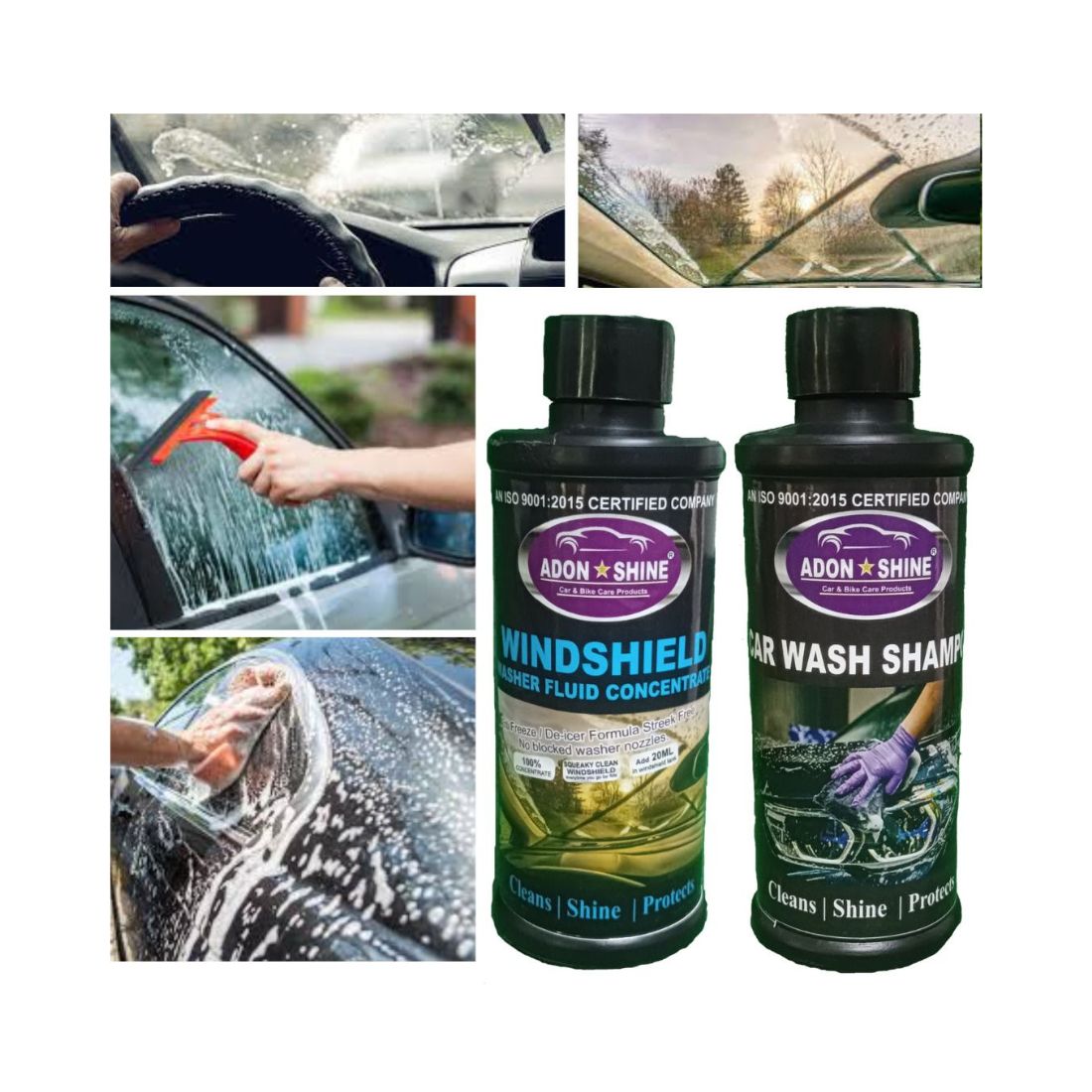 CAR WASH SHAMPOO & WINDSHIELD WASHER FLUID CONCENTRATE Car Washing Liquid (500 ml,pack of 2)
