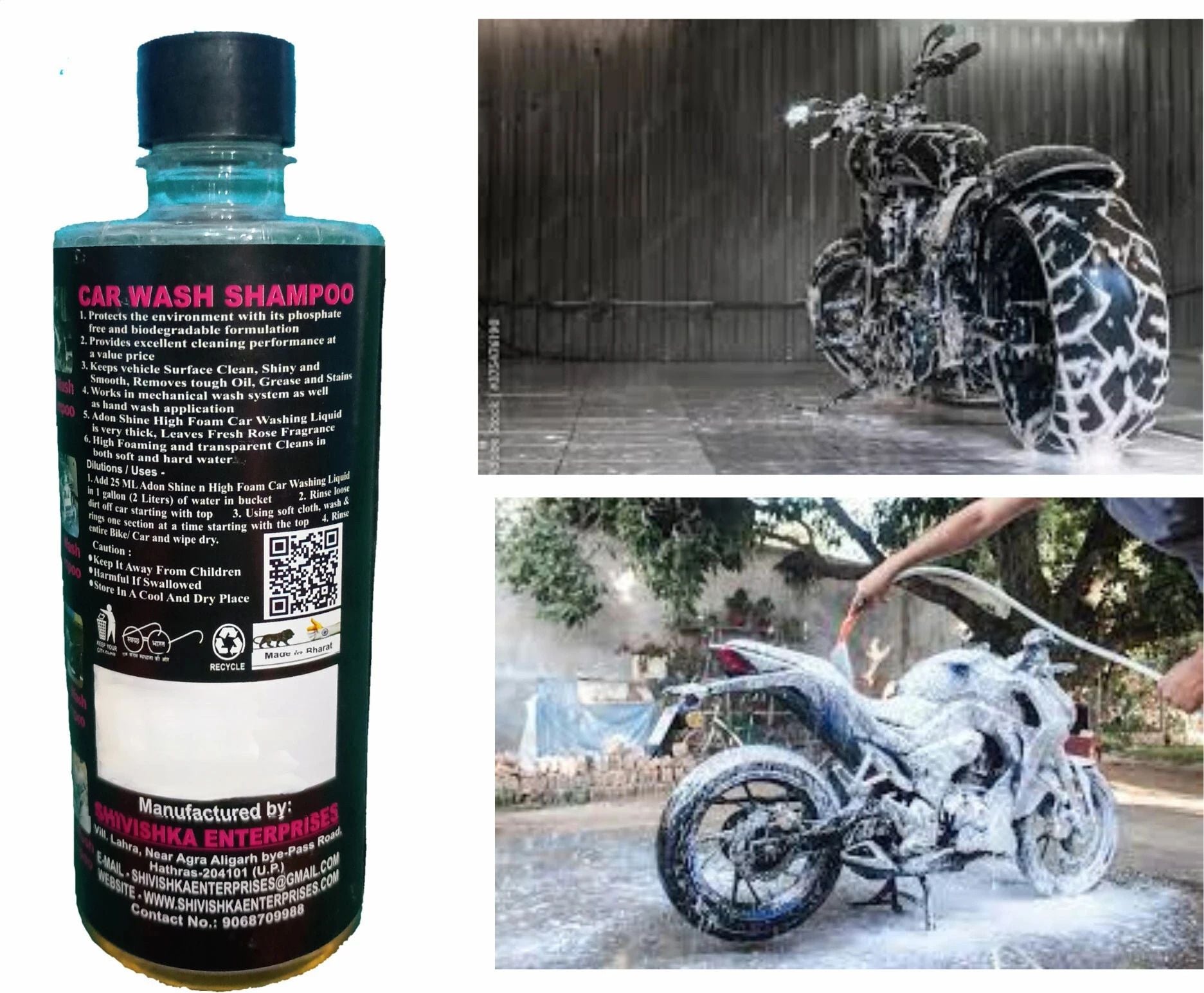 Adon Shine CAR WASH SHAMPOO Car Washing Liquid (500 ml,pack of 1)