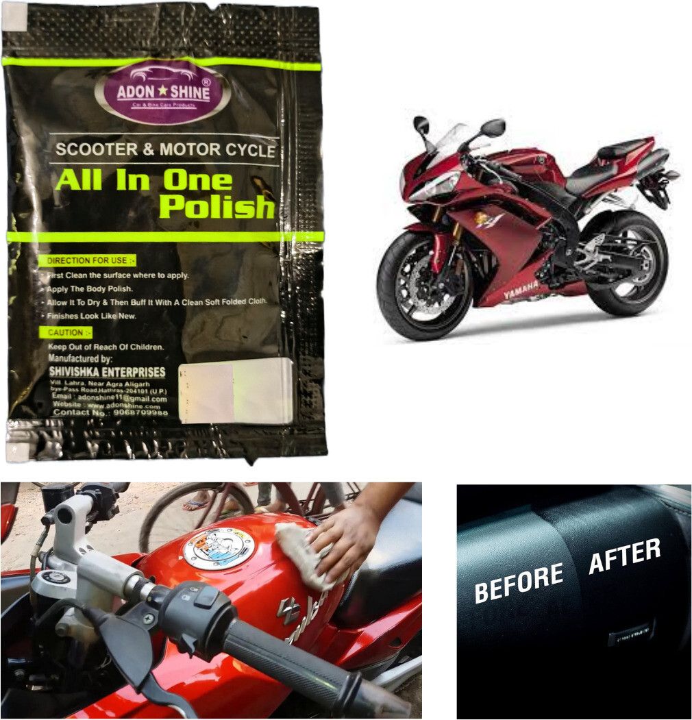 ADON SHINE Paste Car Polish for Dashboard, Bumper, Chrome Accent, Exterior, Headlight, Leather, Metal Parts, Tyres (pack of 10, 150ml)