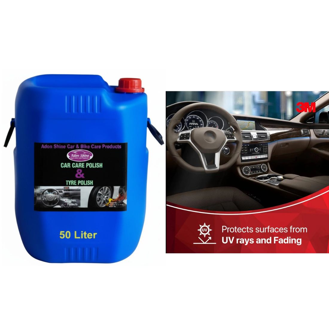ADON SHINE Liquid Car Polish for Bumper, Chrome Accent, Exterior, Dashboard, Tyres (50Kg, pack of 1)